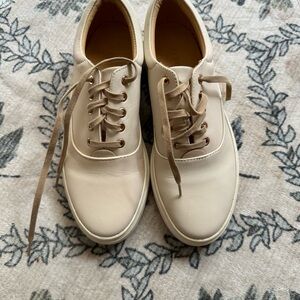 Nisolo Everyday Leather Sneakers in Bone Size 8